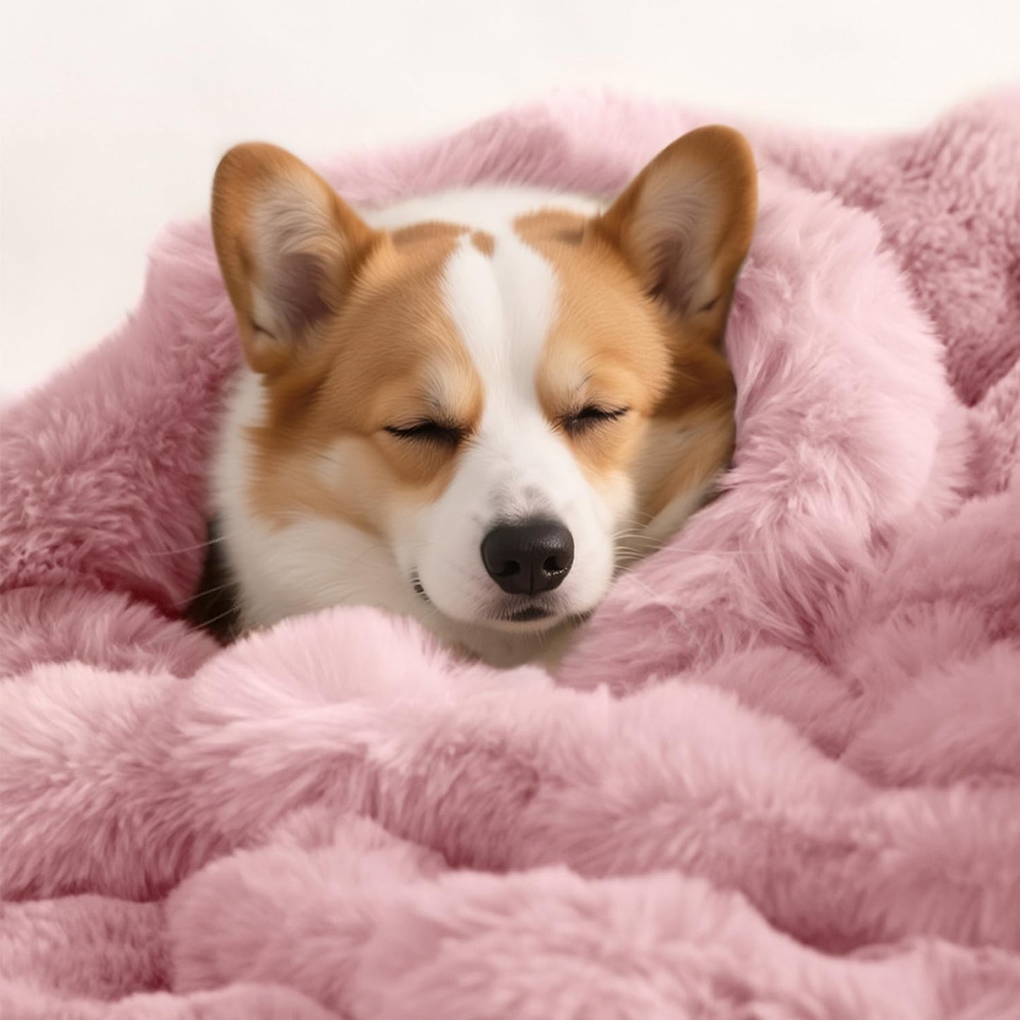 Dog Blanket Ultra Soft Fuzzy Faux Fur Cat Blankets for Indoor Cats Ultra Soft Plush Faux Fur Machine Washable Reversible Pet Throw Protector for Couch Furniture 28"X 22" Pink