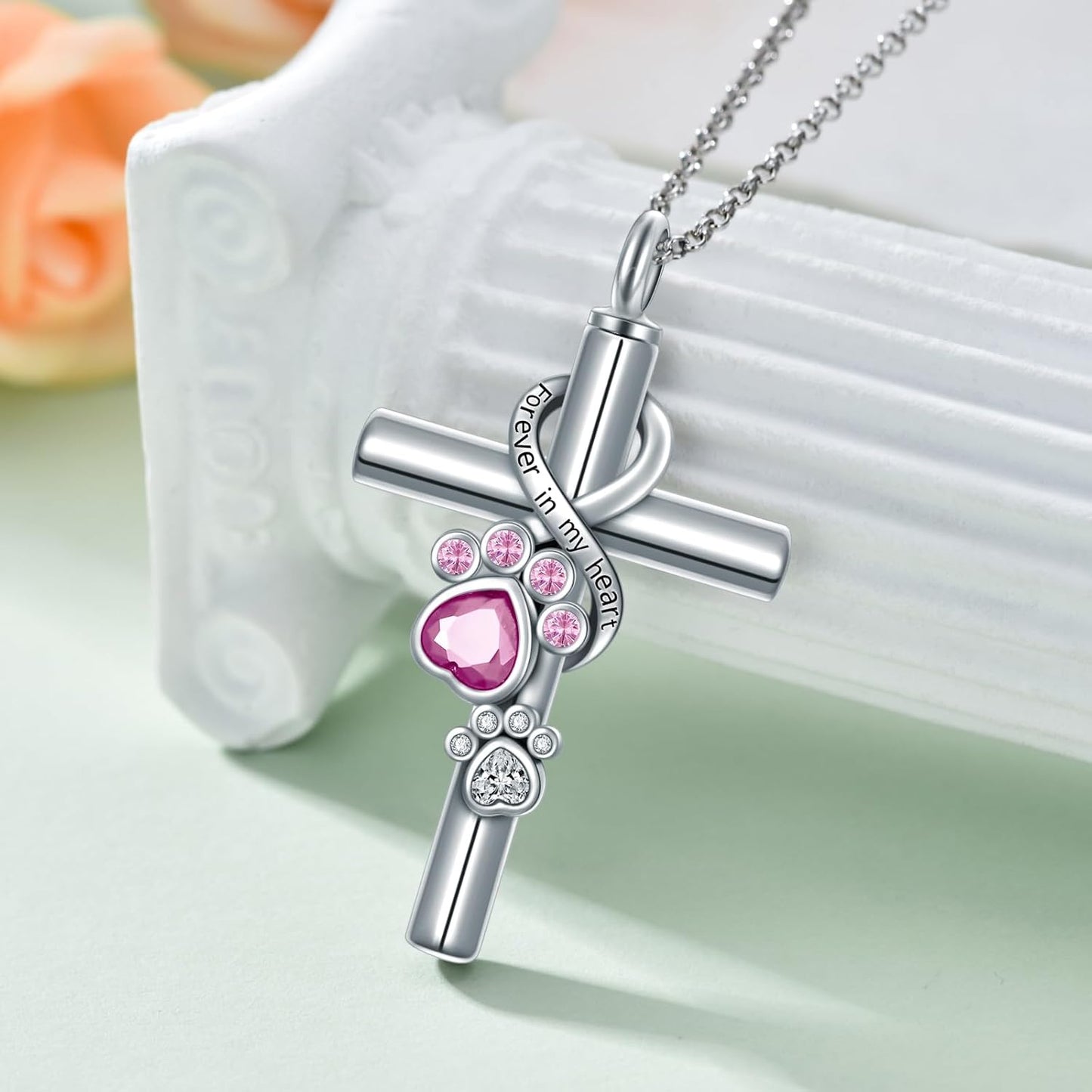 Cross Urn Necklace for Ashes 925 Sterling Silver Cremation Jewelry with Funnel Filler Kit Ashes Necklace for Human Women Girl Pets