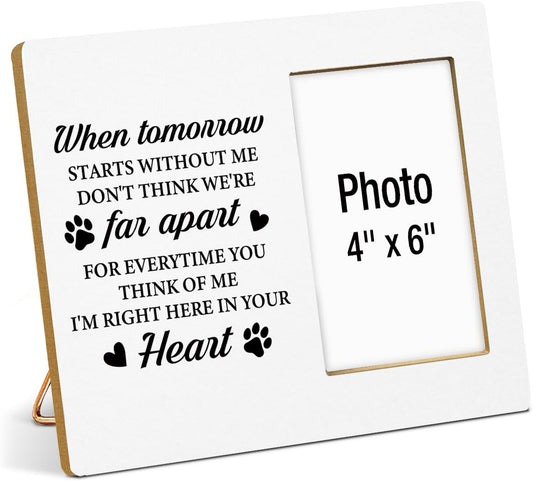 Pet Memorial Gifts for Loss of Dog Photo Frame, Sympathy Gifts for Pet Lovers, Passing Away Bereavement Remembrance Memorial Gift for Loss of Dog Cat Wooden Picture Frames, Photo 4 x 6 Inches