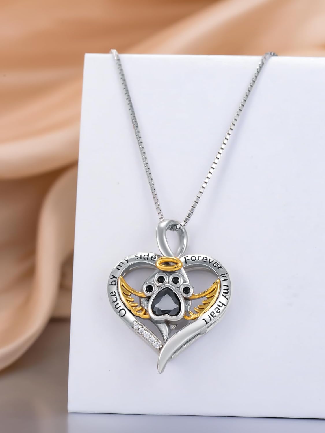 Sterling Silver Pet Urn Necklace for Ashes - Memorial Keepsake for Dog, Cat Pet