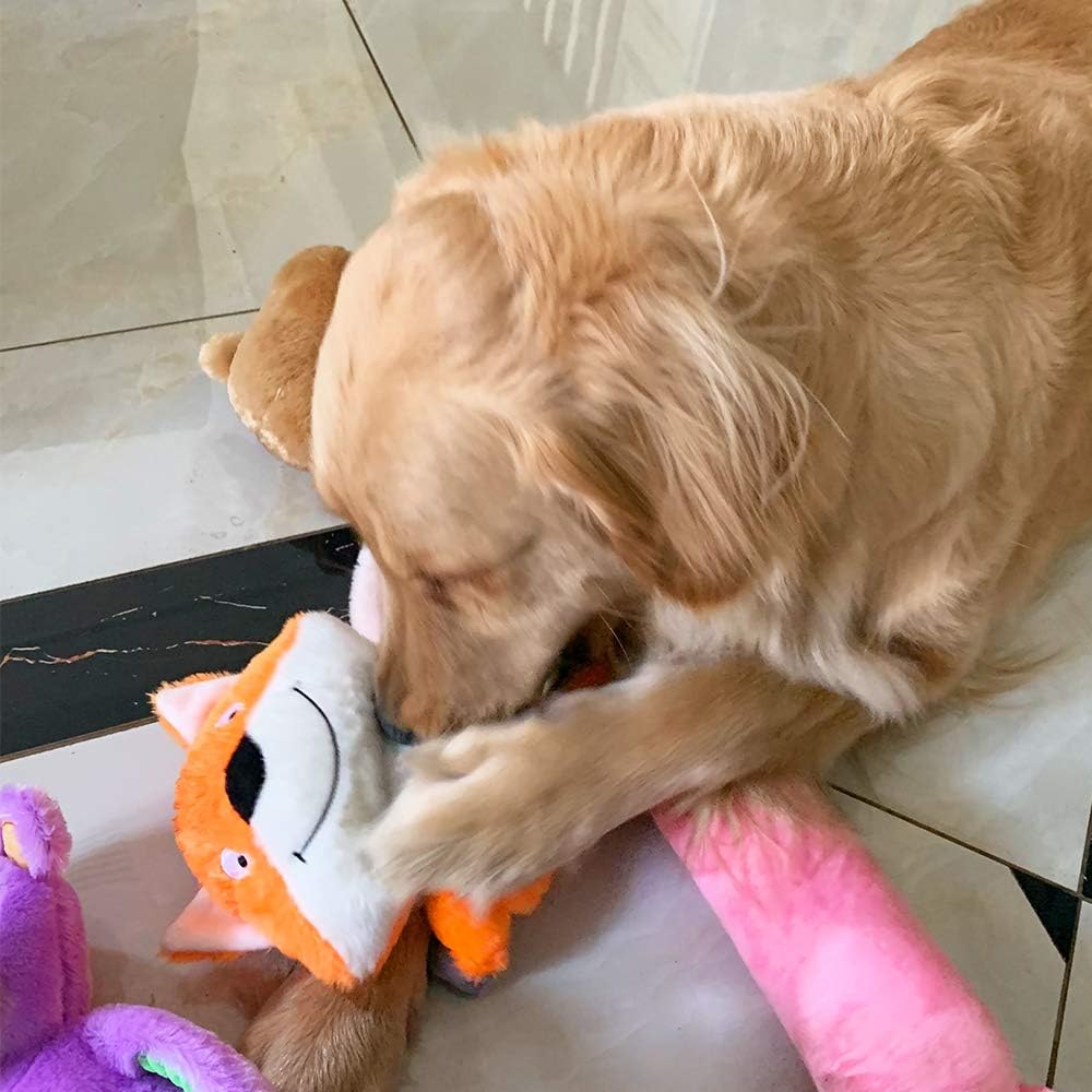 Jalousie Extra-Large Dog Squeaky Toy Interactive Rope Plush Toy for Small Medium Large Breeds Durable Dog Chew Toy (Otter)