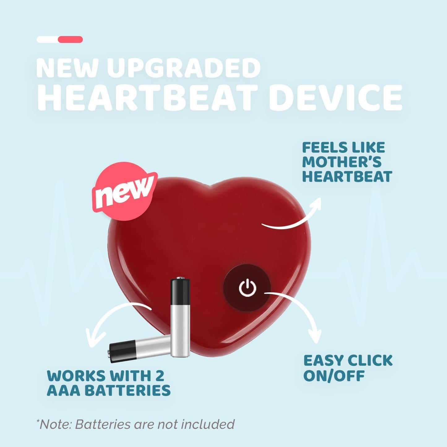 ALL FOR PAWS Heart Beat Dog Toy, Puppy Sleeping Buddy Cuddle Toy Dog Soothing Plush Toy, Crate Training Puppy Stuffed Animal Gift Toys for Your Furry Friend