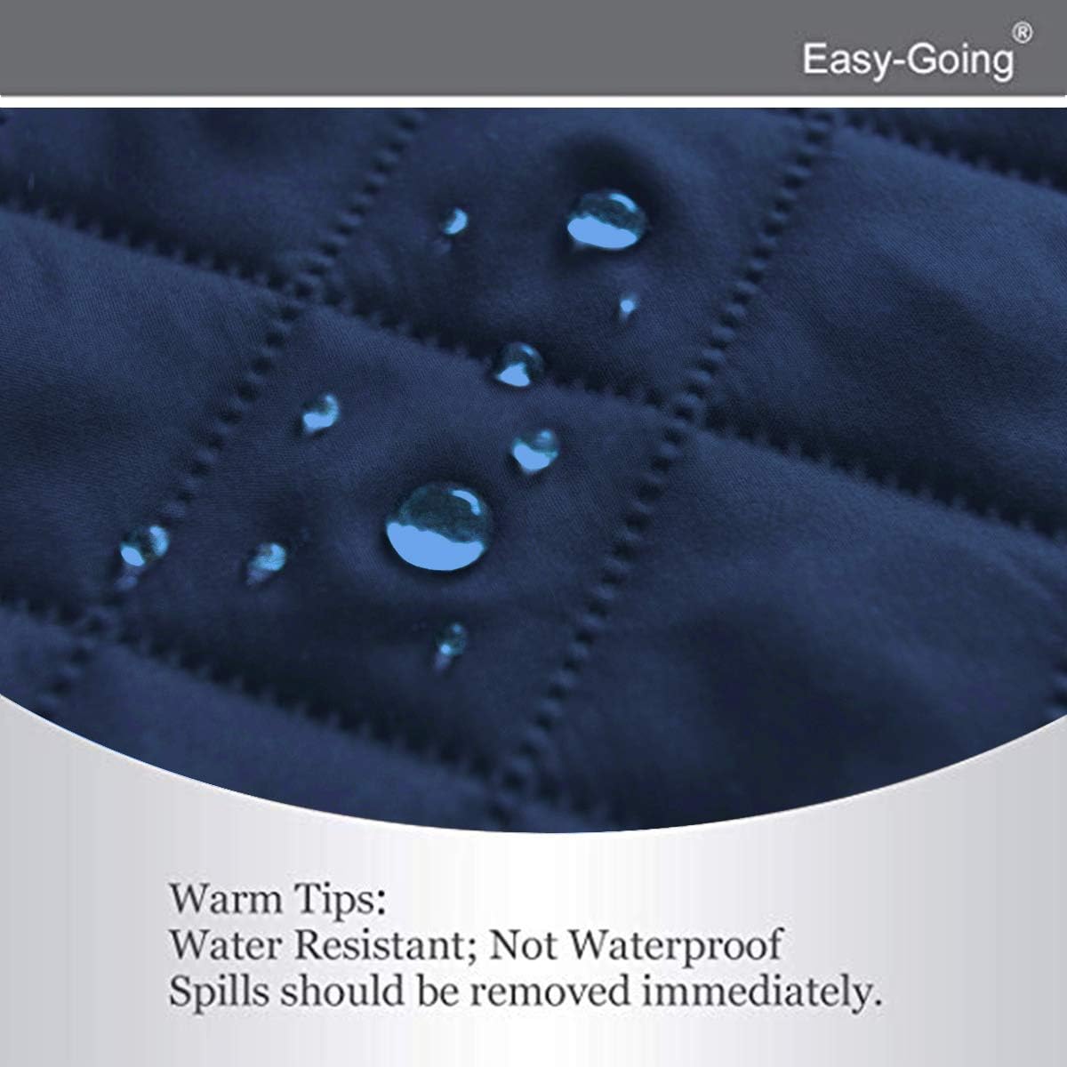 Easy-Going Recliner Chair Slipcover Reversible Sofa Cover Water Resistant Couch Cover Furniture Protector with Elastic Straps for Pets Dog (Recliner, Navy/Ivory)