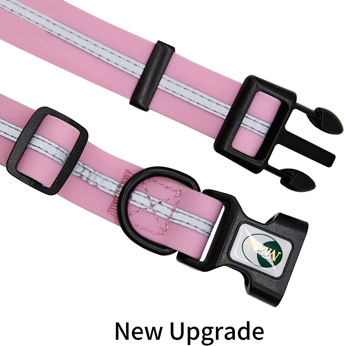 NIMBLE Dog Collar Waterproof Pet Collars Anti-Odor Durable Adjustable PVC & Polyester Soft with Reflective Cloth Stripe Basic Dog Collars S/M/L Sizes (Small (9.45”-14.17”inches), Lavender)