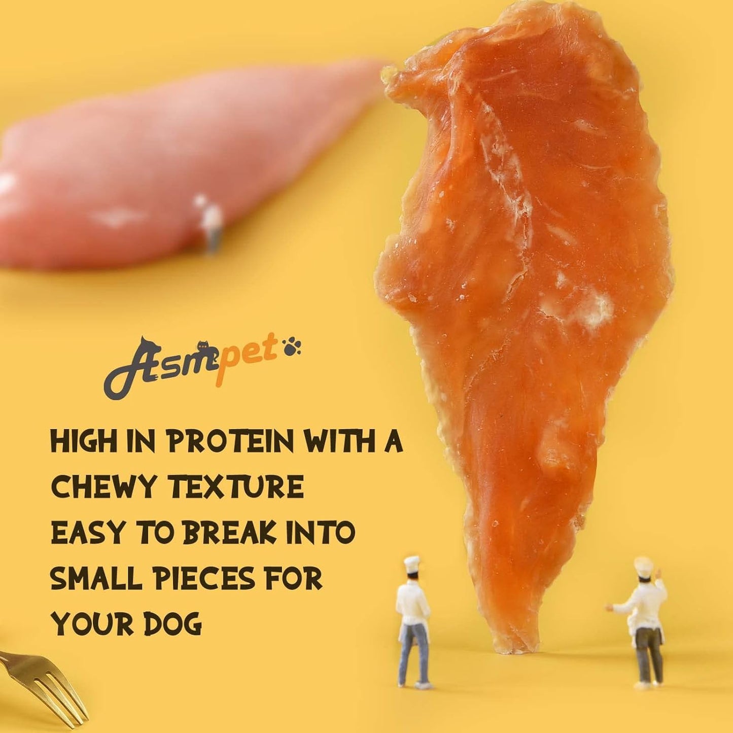 ASMPET Dog Treats Chews, Chicken Jerky Made with 100% Real Chicken Breast