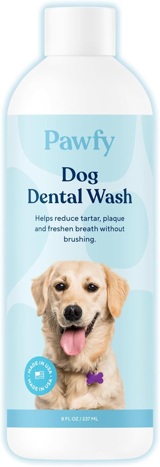 Pawfy Dog Breath Freshener with Specialized Dental Care Formula | Dog Teeth Cleaning & Mouthwash | Helps Freshen Dogs Breath with Easy Water Additive | Supports Plaque and Tartar Control