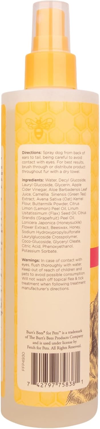 Burt's Bees for Pets Hot Spot Spray with Apple Cider Vinegar and Aloe Vera, 6pk, 95% Natural Origin Formulas, Dog Spray for Itchy Dogs, Dog Spray Itchy Skin Relief, 6pk 10oz