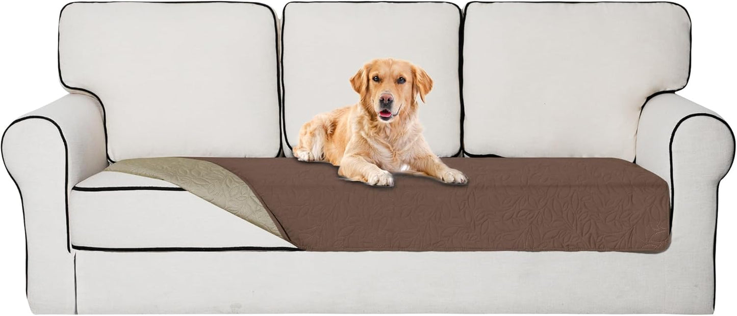 Easy-Going Waterproof Dog Bed Cover Reversible Leak Proof Pet Blanket Replacement Mat for Furniture Washable Couch Cover Sofa Cover for Dogs Cat(30x70 Inch, Brown/Beige)