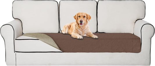 Easy-Going Waterproof Dog Bed Cover Reversible Leak Proof Pet Blanket Replacement Mat for Furniture Washable Couch Cover Sofa Cover for Dogs Cat(30x70 Inch, Brown/Beige)