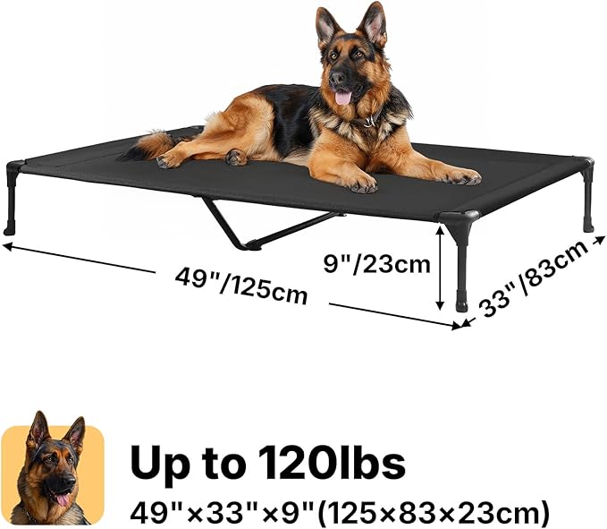 Veehoo Cooling Elevated Dog Bed, Portable Raised Pet Cot with Washable & Breathable Mesh, No-Slip Feet Durable Dog Cots Bed for Indoor & Outdoor Use, X Large, CWC1803-XL