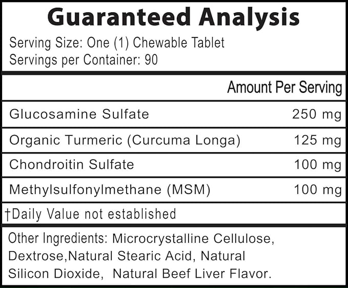 Advanced Hip and Joint Supplement for Dogs All Breeds - Glucosamine for Dogs Mobility & Pain Relief - All Natural Chondroitin, MSM & Turmeric Dog Joint Supplement - 90 Chewable Tablets