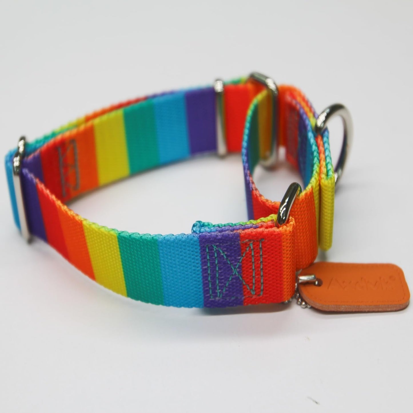 Martingale Dog Collar Colorful Gradient Fashionable - Anti-Escape Soft Durable Pets Collar for Walking Training Outdoor Daily Use -Medium, Sunny Rainbow