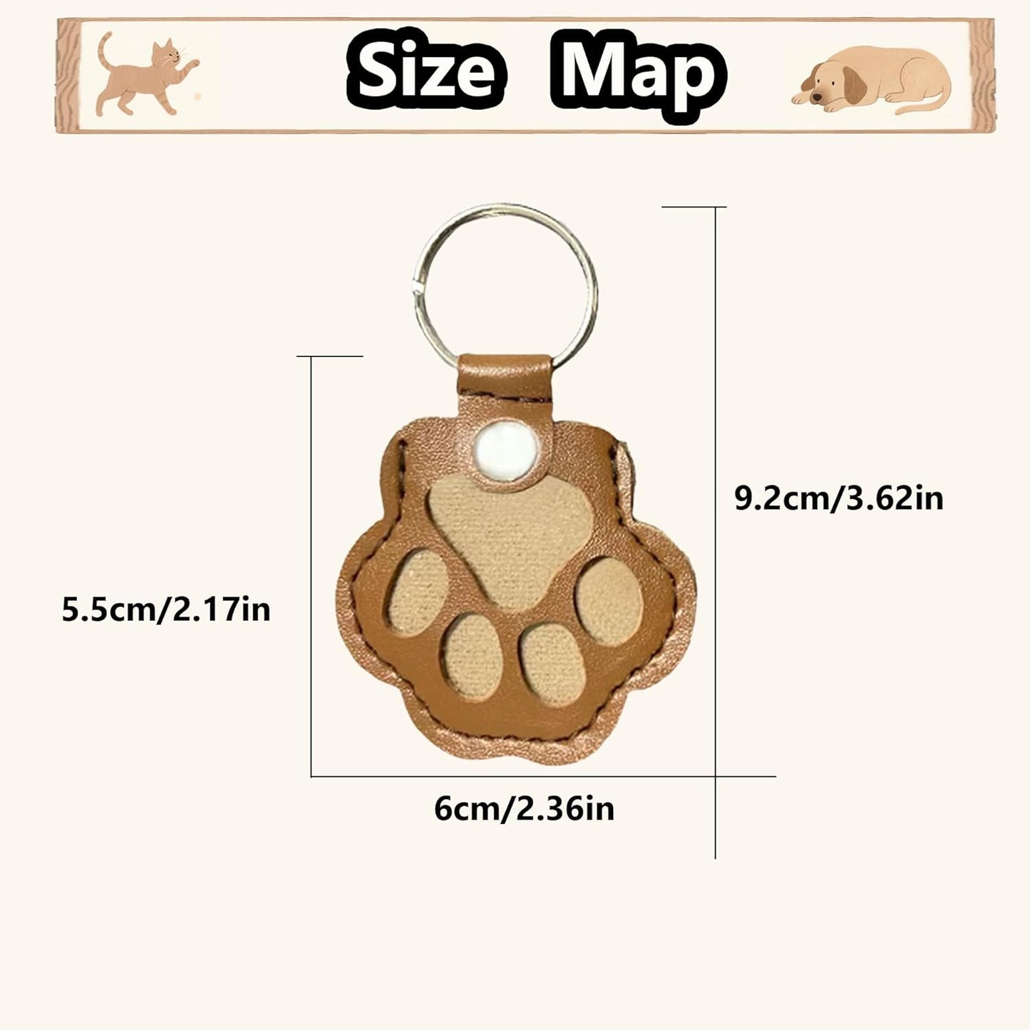 dog fur keepsake keychain cute pet paw shaped leather keychain for dog&cat hair keepsake