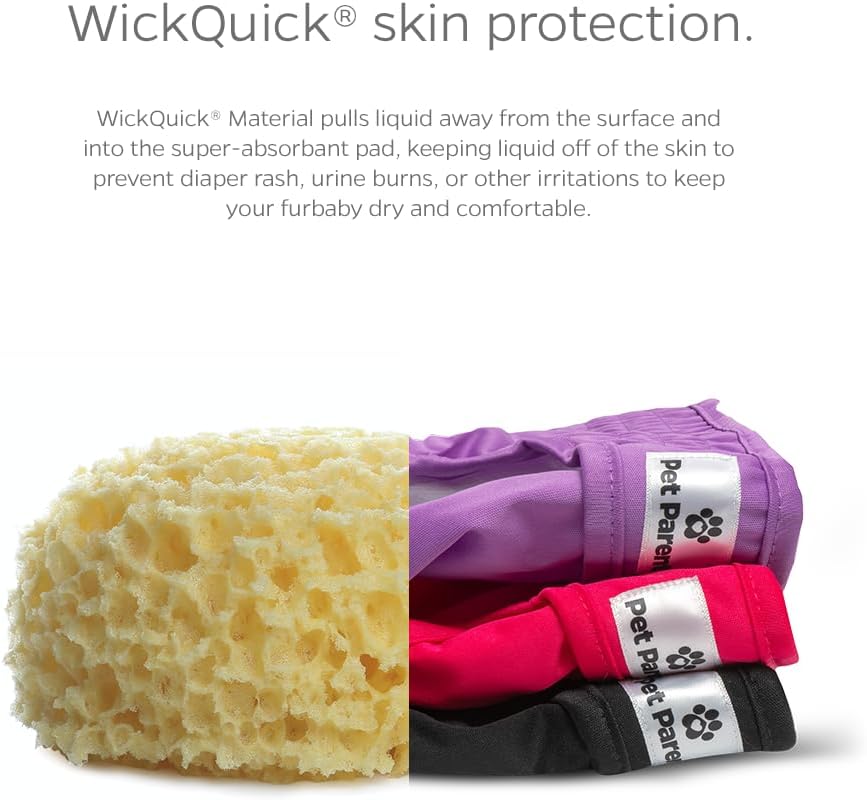 Pet Parents® Washable Dog Diapers (3pack) + Extendrs® of Durable Doggie Diapers, Premium Dog Diapers Female (Small, Princess)