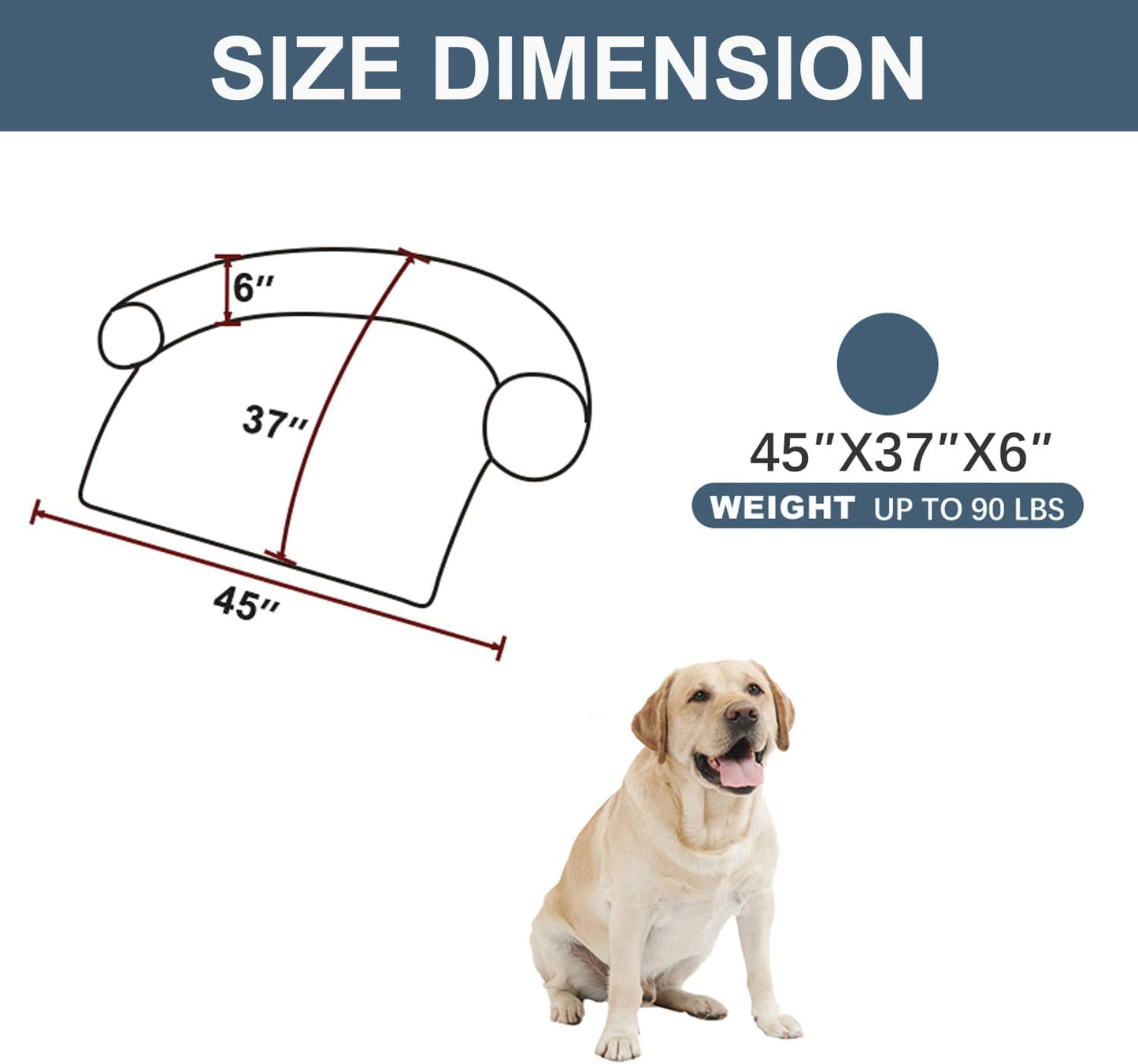 Calming Dogs/Cats Bed Mats, Dog Pad Washable Removable Couch Cover, Plush Long Fur Mat for Pets, Waterproof Lining, Perfect for Small, Medium and Large Dogs and Cats (Navy Blue, 45"x37")