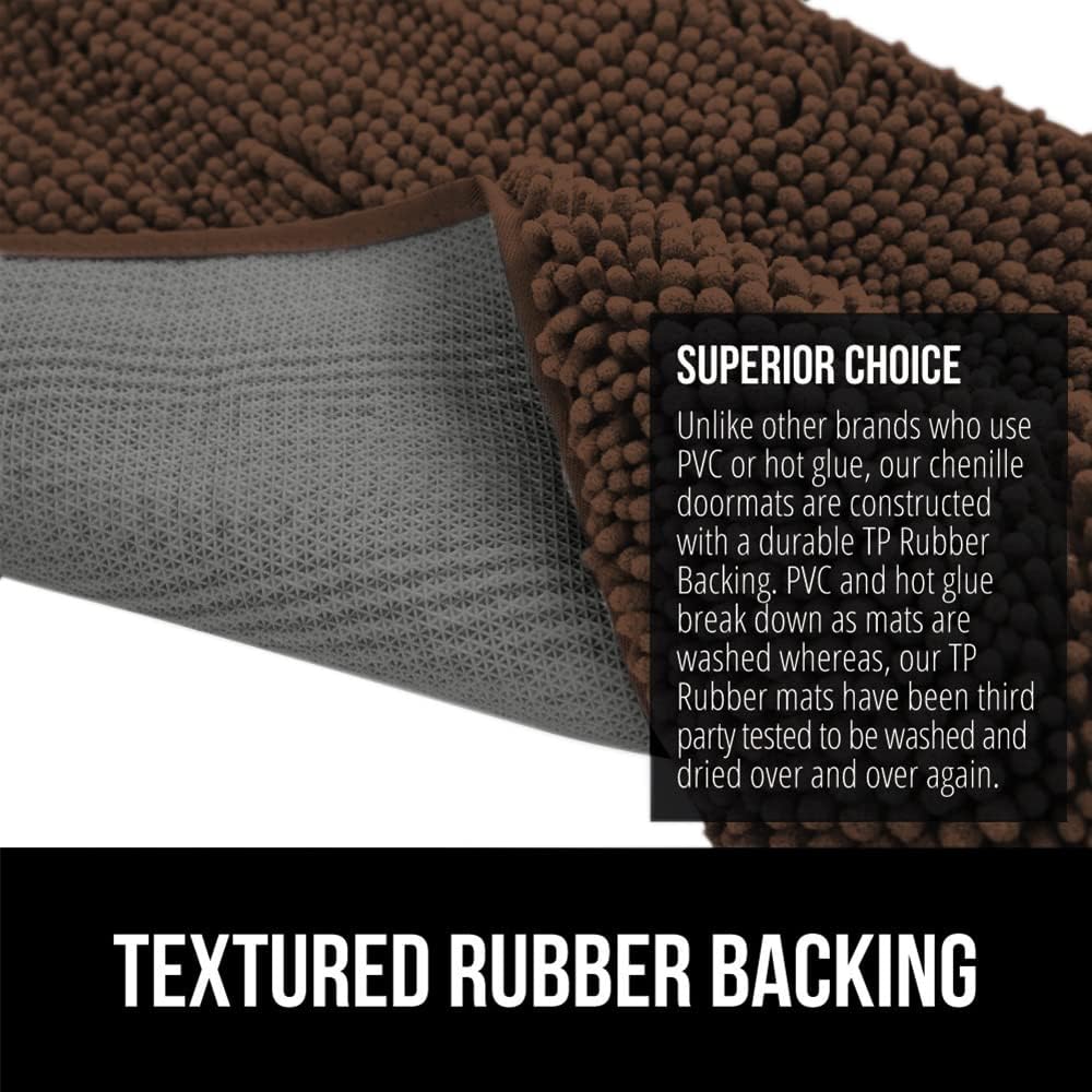 GORILLA GRIP Dog Doormat, Absorbent Doormats for Muddy Dogs Paws, 70x24 Machine Washable Soakstopper Rugs, Cleaner Floors, US Designed Pet Bed Door Mat, Indoor Entrance Pets Rug, Brown