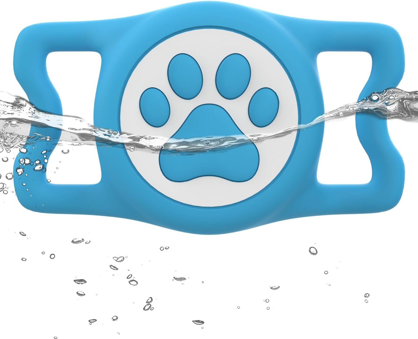 IP68 Waterpoof Dog Airtag Holder, Stretchy Silicone Full Body Covered Apple Air Tag Holder for Dog Cat Collar Fit All Width Collar (Blue, 1 Pack)