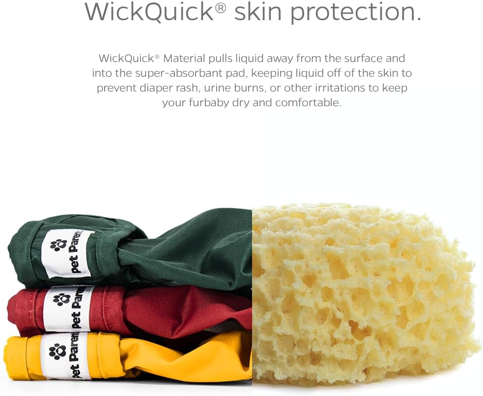 Pet Parents® Washable Dog Diapers (3pack) + Extendrs® of Durable Doggie Diapers, Premium Dog Diapers Female (Small, Samba)