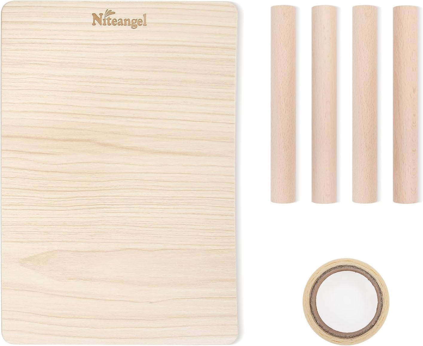 Niteangel Hamster Play Wooden Platform for Dwarf Syrian Hamsters Gerbils Mice Degus or Other Small Pets (10.2 L x 7 W -5.9'' Height, Burlywood)