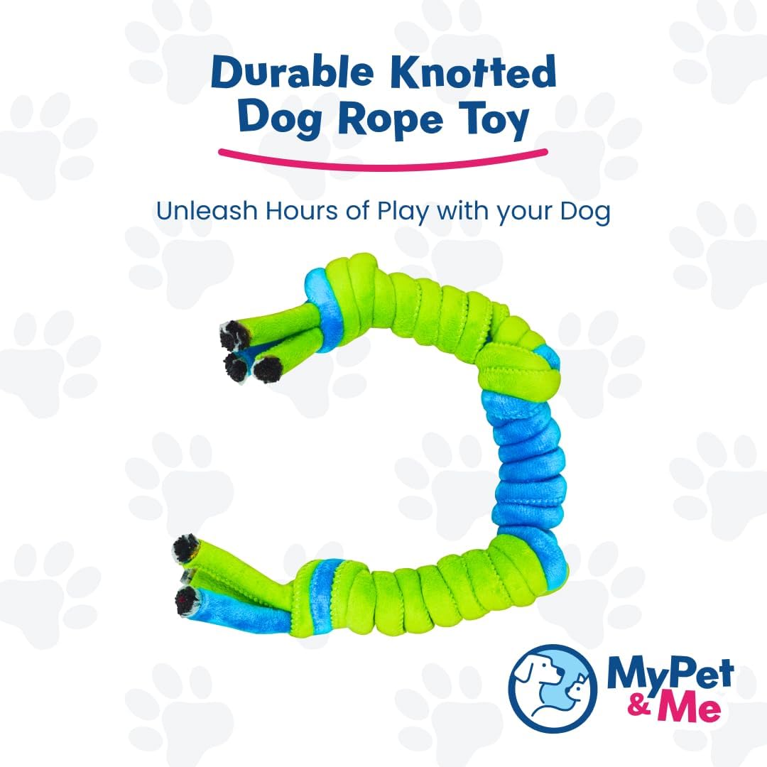 My Pet & Me - Durable 4-Knot Rope Dog Toy - Perfect for Puppies & Tough Chewers - Dog Chew Toy for Tug of War, and Interactive Play - Teething Toys for Puppies & Dogs