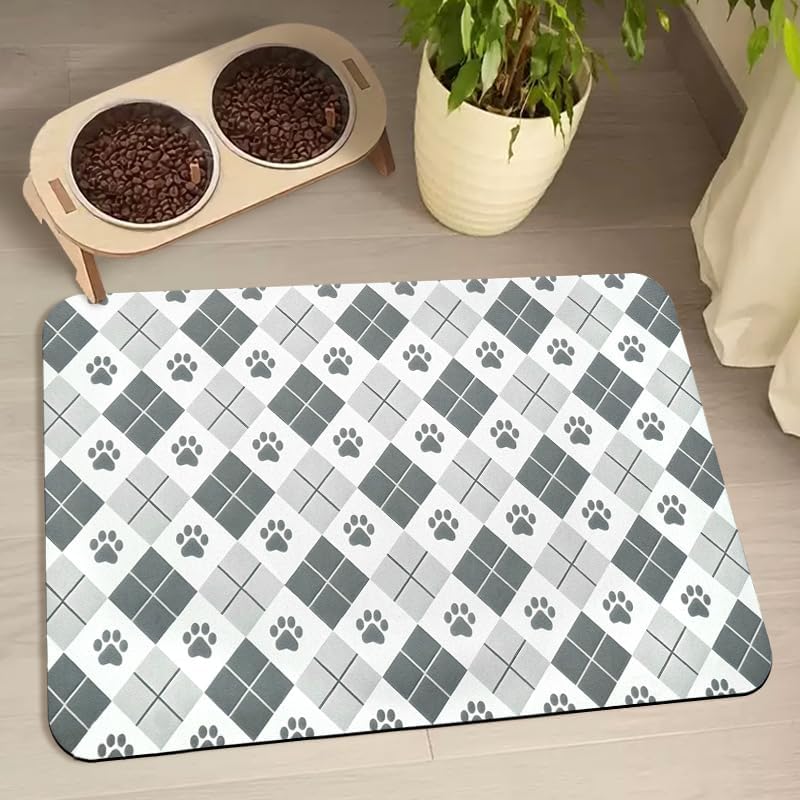 Pet Feeding Mats for Dogs & Cats - Waterproof, Absorbent, 12 x 20 inch