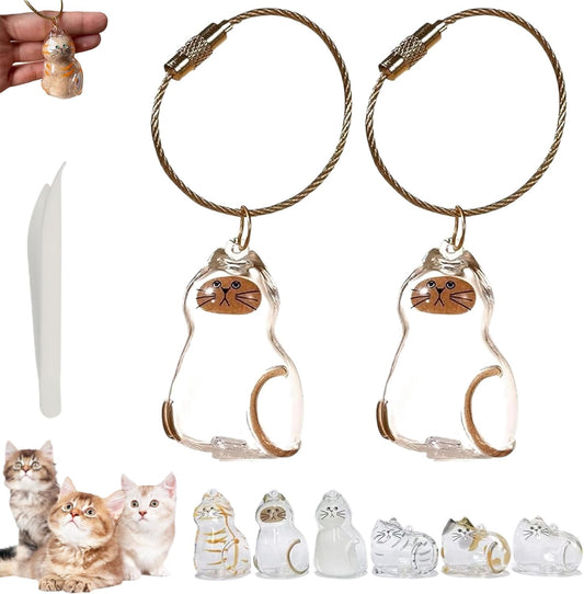 Cat Hair Storage Keychain – Memorial Gift for Pet Lovers, Transparent Cat Hair Storage Bottle Pendant