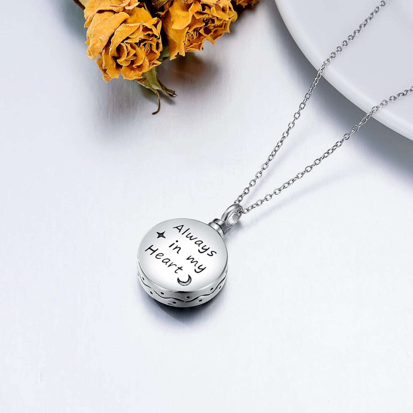 WINNICACA Urn Necklace for Ashes Sterling Silver Abalone Shell Cremation Jewelry for Ashes Jewelry Gifts for Nature Lovers Keepsake Memorial Jewelry for Women