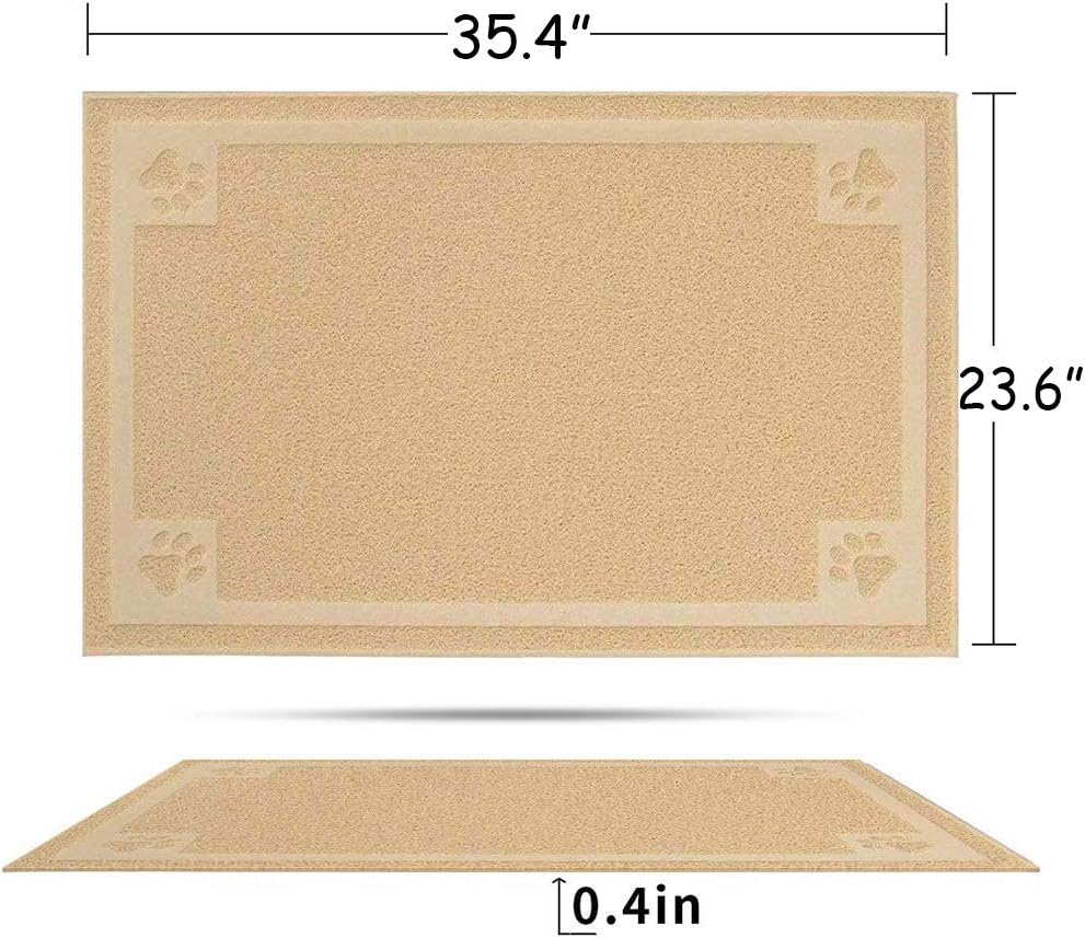 Darkyazi Pet Feeding Mat Large for Dogs and Cats,24"×36" Flexible and Easy to Clean Feeding Mat,Best for Non Slip Waterproof Feeding Mat (Beige)