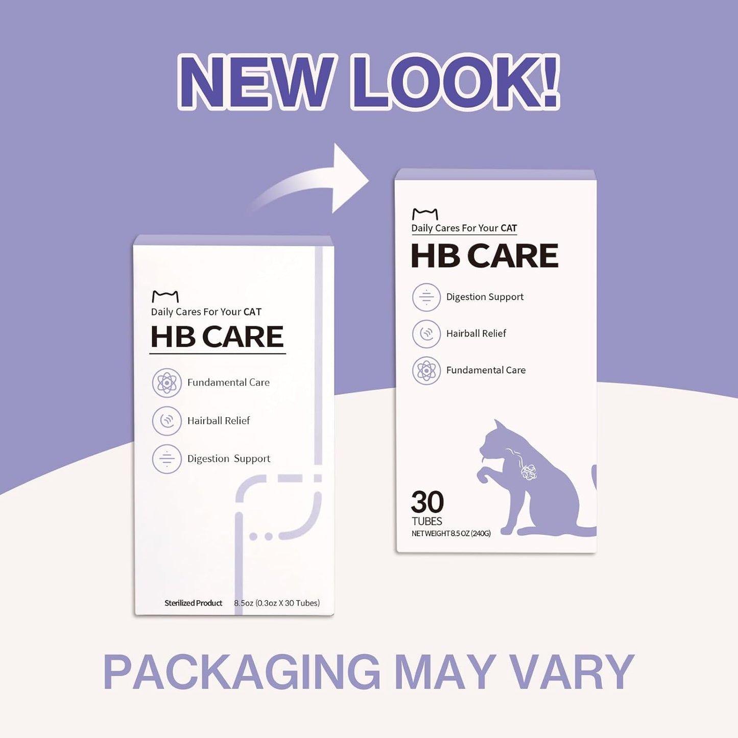 Dr.by HB Care Cat Hairball Supplement-Hairball Treatment for Cats Furball Control Relief Remedy & Digestive Support with Omega-3, Chitosan-30 lickable Formula Individuallly Packaged (1Pack, 30 Count)