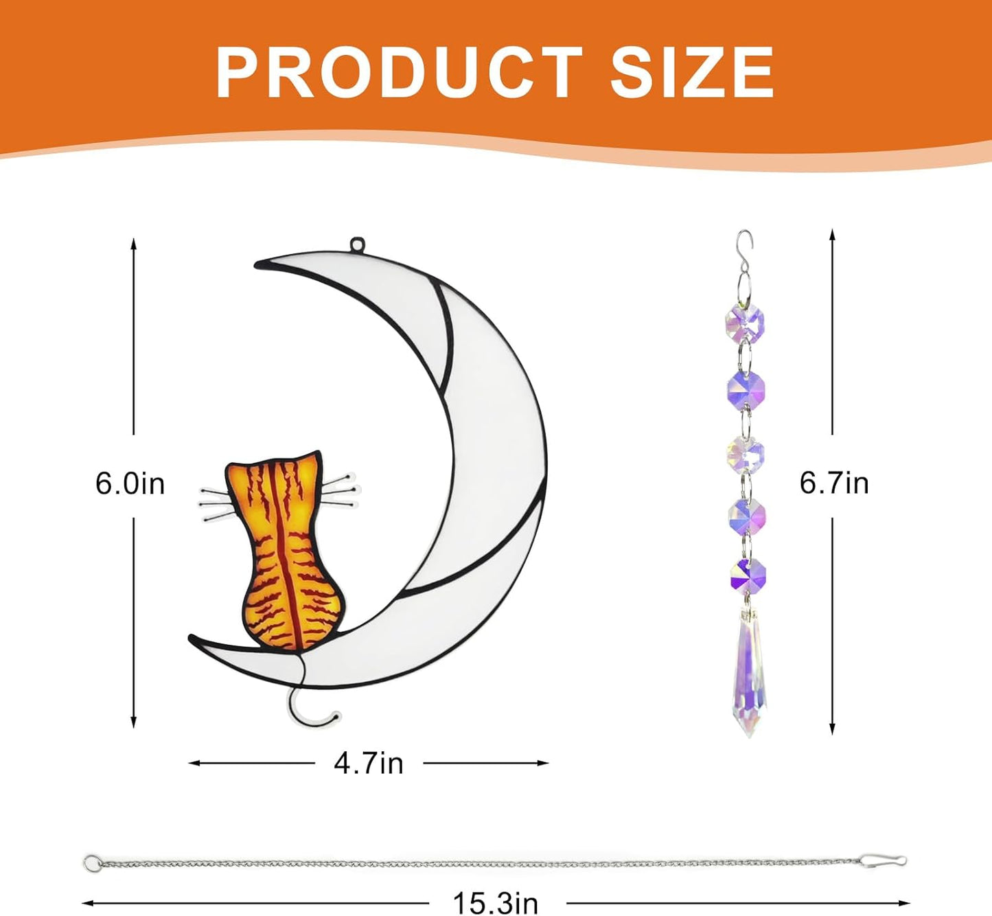 Cat Memorial Suncatcher for Window, Personalized Pet Loss Gift for Cat Lovers, Sympathy Memorial Ornament to Honor Departed Cats, Modern Sun Catcher Decor for Remembrance‌ Pet Owners