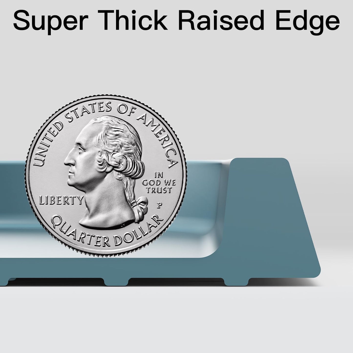 Pet Feeding Mat [Warped Resistant Raised Edge], Water-Proof Silicone Placement for Food Water Bowls, Anti-Slip Base Protect Floor, BPA-Free&Dishwasher-Safe [23.5x13.5inch Large, Blue]