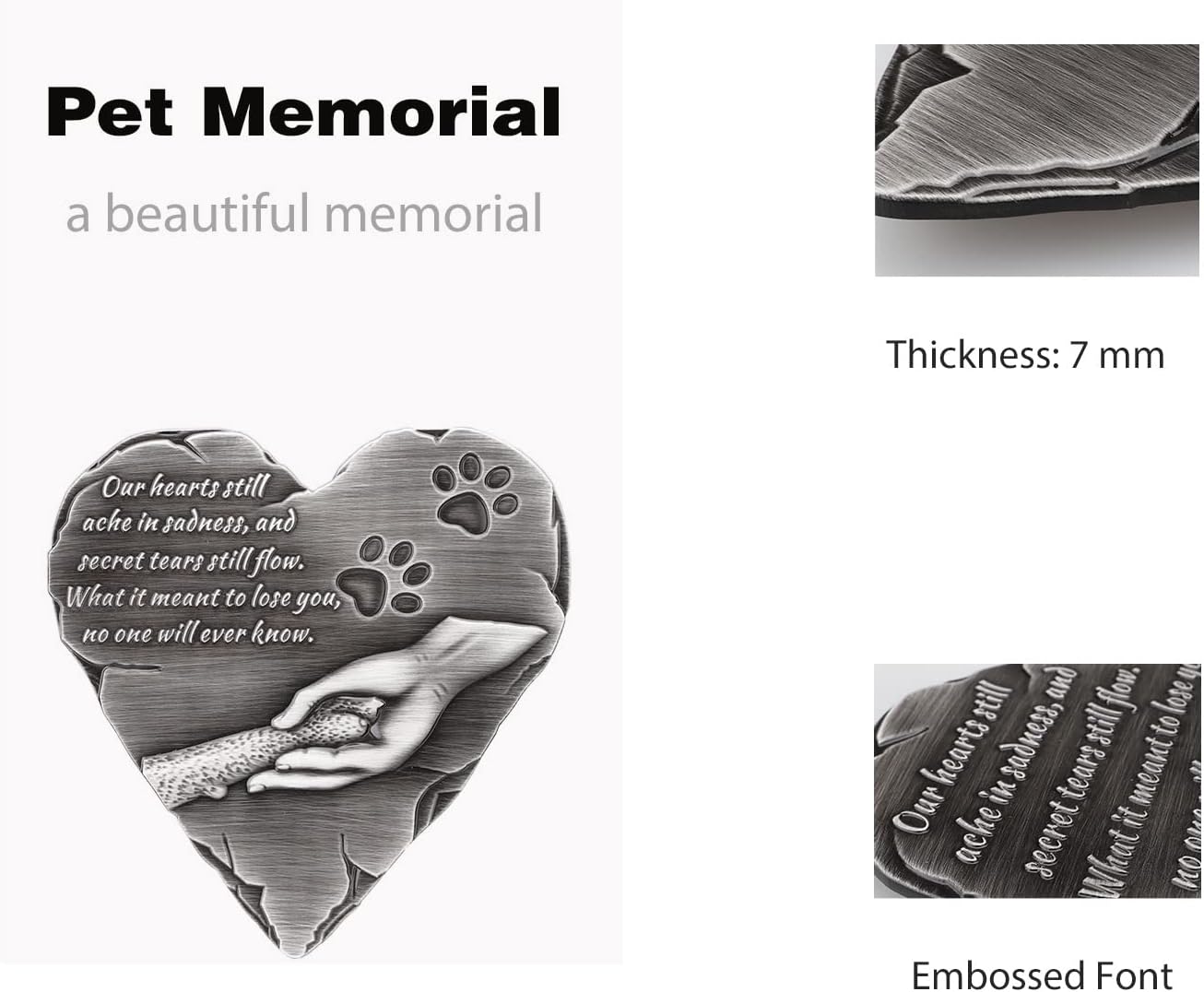 Pet Memorial Stone Plaque Pet Headstone,Customize Indoor/Outdoor Garden Plaque Grave Markers with Pet Name,Personalized Cat Dog Memorial Plaques,Loss of Pet Sympathy Gift-Acrylic Material