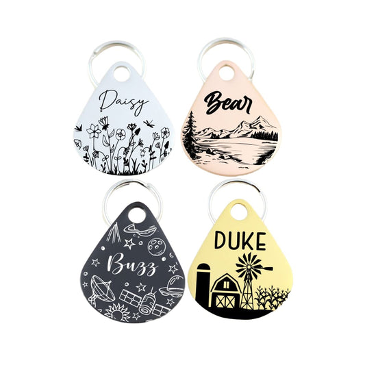 Custom Dog Tags, Double Sided Engraved Stainless Steel Pet Id Tags for Dogs, Cat & Dog Collar Charm Microchips, Lightweight Sturdy Cute Cat Id Tags, Personalized Dog (Rose Gold, Front 7)