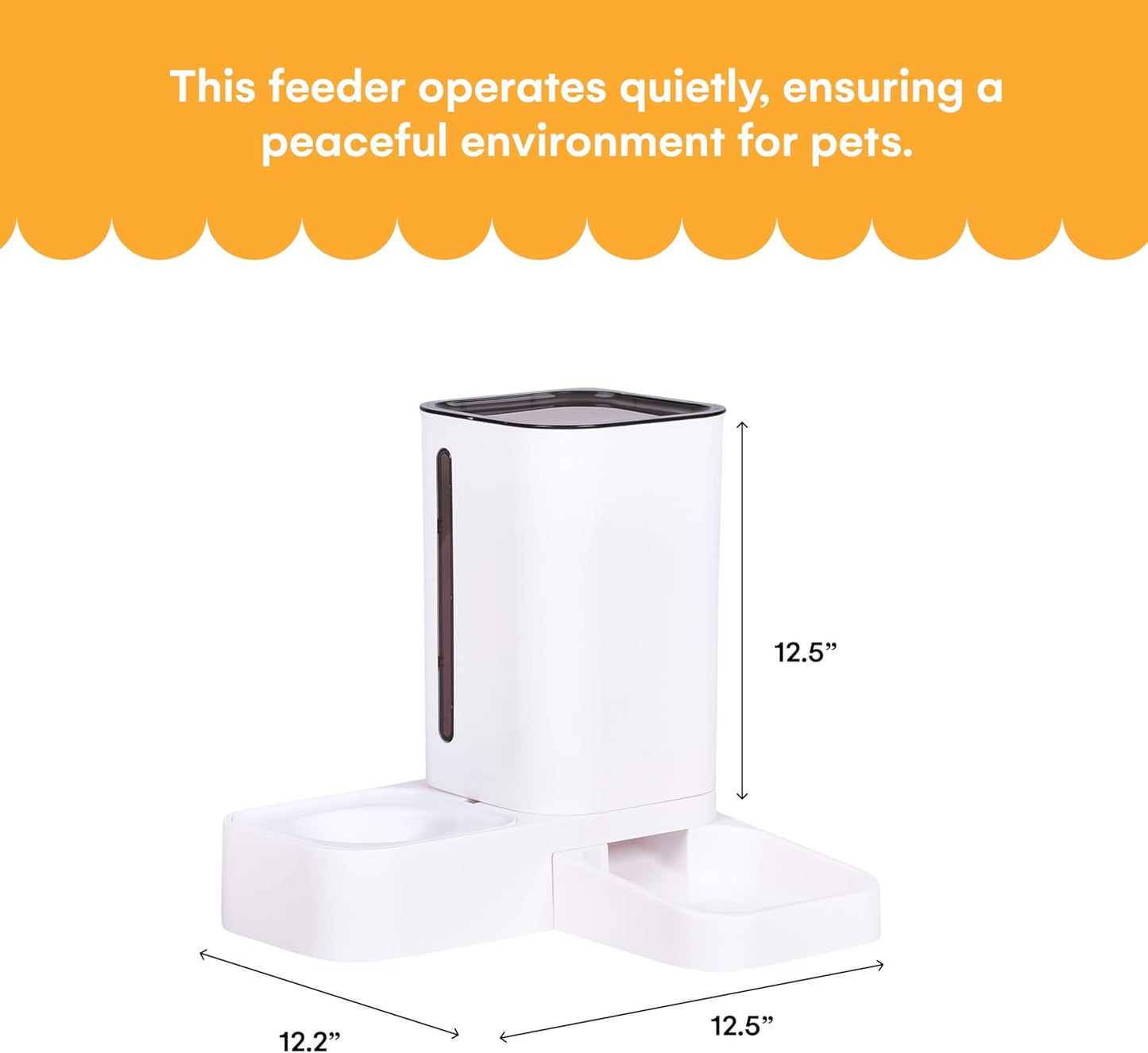 Automatic Feeder for Dogs and Cats - Gravity Feeder Bowl - Pet Water Dispenser -12.5 x 12.5 x 12.2 inches - Self-Feeding Food Dispenser for Small to Large Pets - Dry Food Station