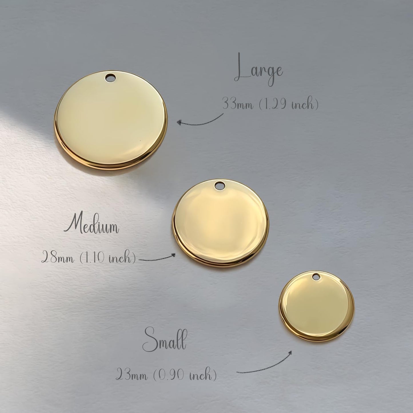 Cats Dogs Original Portrait Design for Cat Dog ID Tags – Stainless Steel Deep Engraving Customized Dog Collar Accessories (Round)