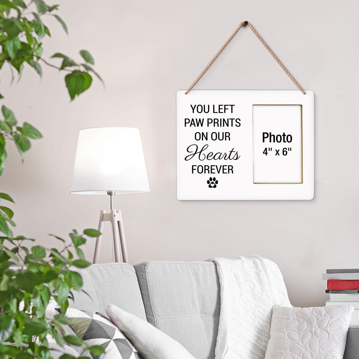 Pet Memorial Gift Picture Frame, Dog Memorial Gifts for Loss of Dog, Sympathy Gifts for Dogs, Cat Pet Bereavement Remembrance Gift Wood Photo Frames, 4 x 6 Inch Photo