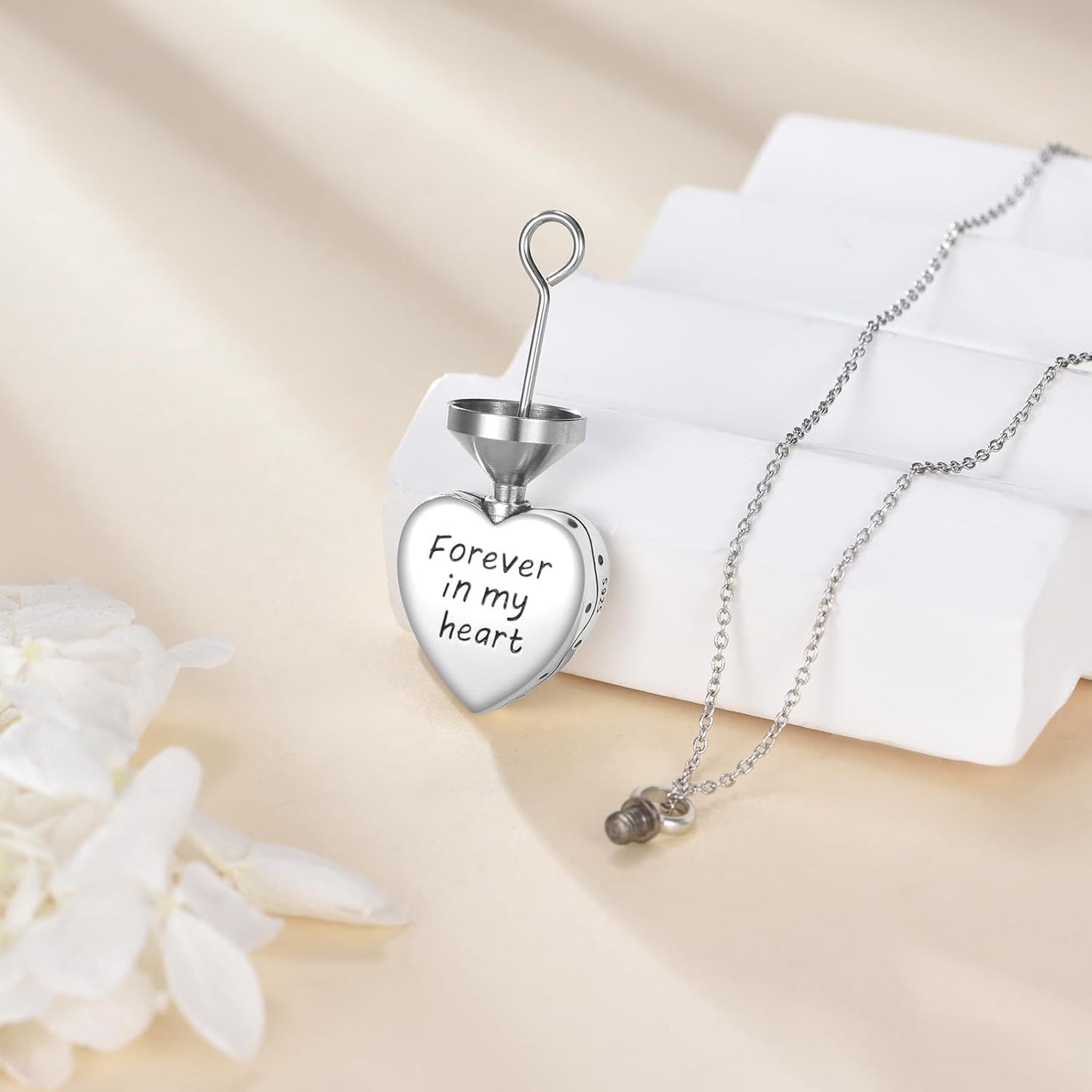 Urn Necklace for Ashes 925 Sterling Silver Cat/Fox/Dog/Opal/Guitar Pet Cremation Memorial Keepsake Jewelry for Ashes for Women