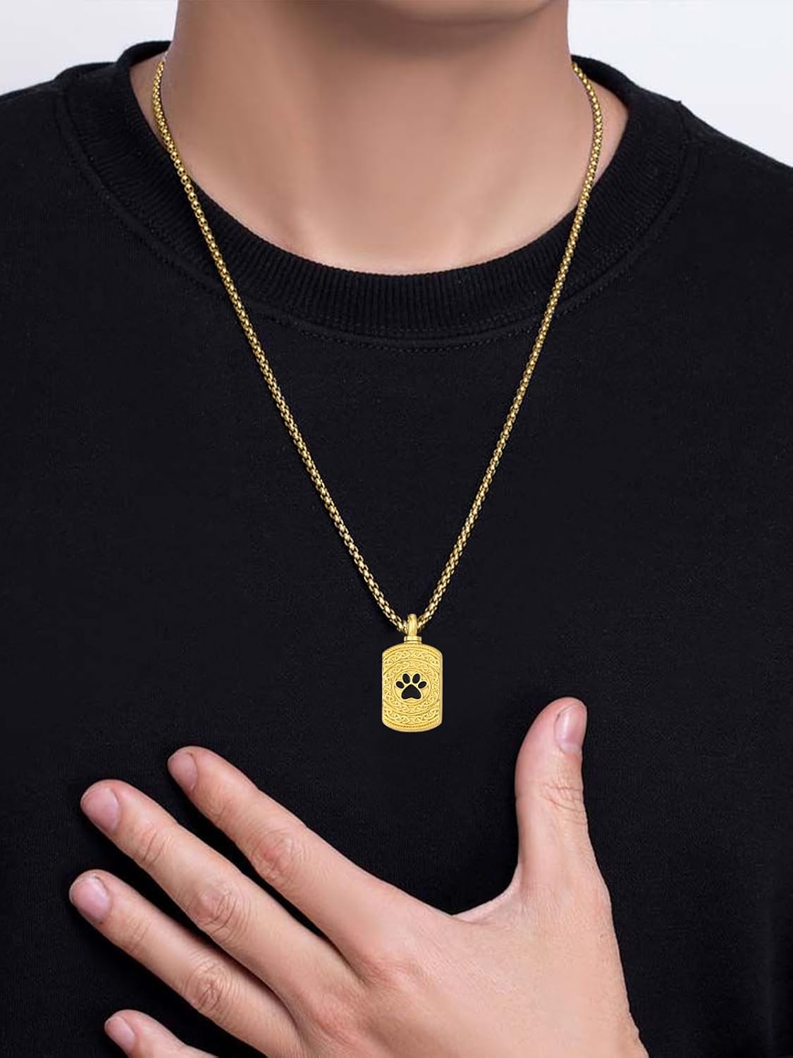 Pet Cremation Urn Necklace for Dog Cat Ashes 925 Sterling Silver Paw Print Keepsake Pendant Celtic Knot Memorial Jewelry for Women Men