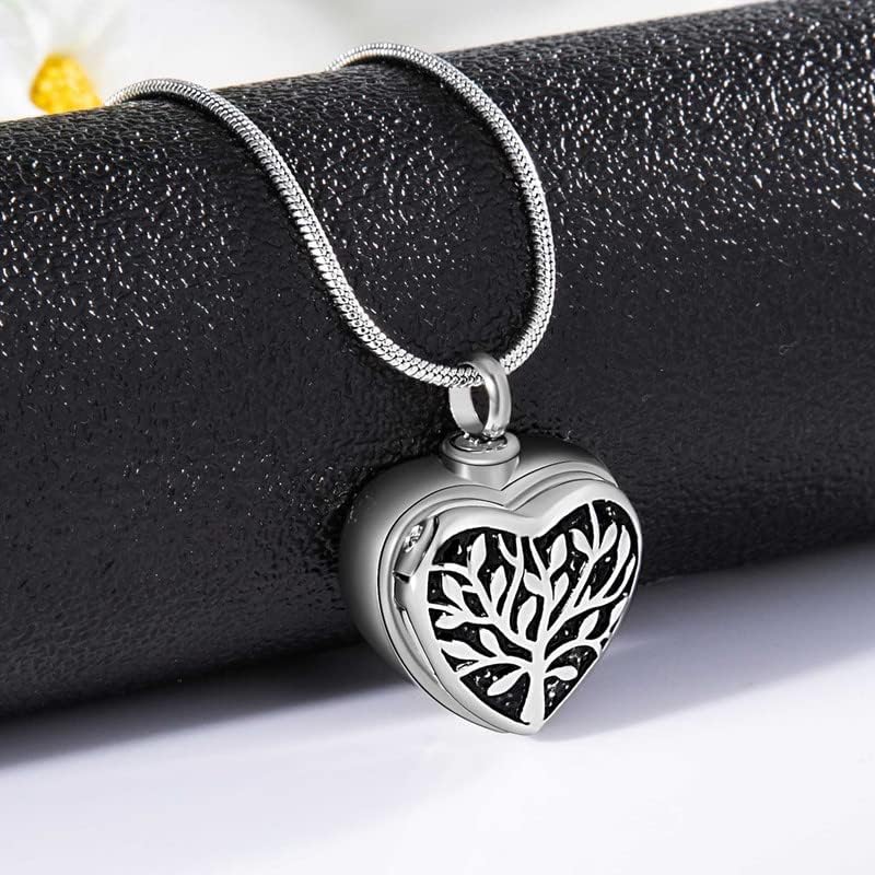 Farfume Personalized Pet Urn Necklace for Dog Cat Ashes Cremation Pet Memorial Customized Photo Text Engraving Pendant Keepsake Funeral Jewelry