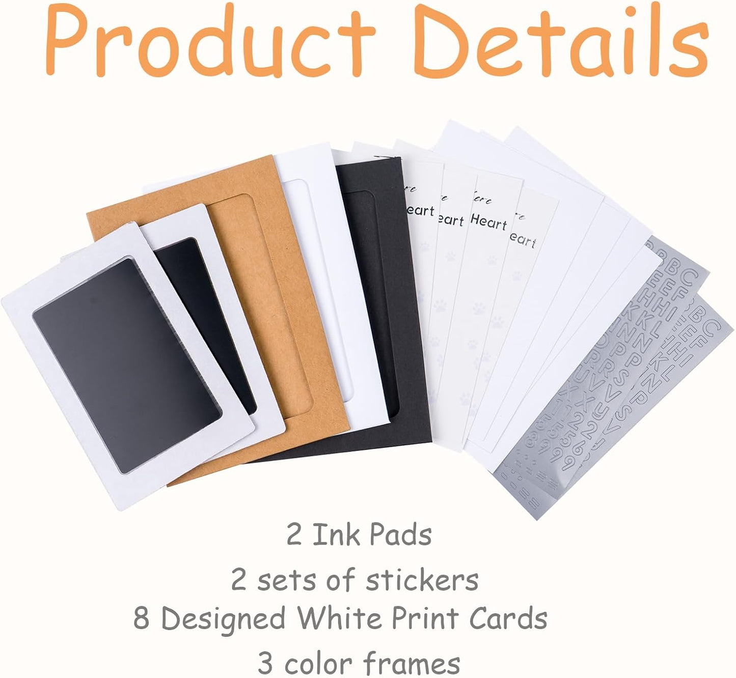 Inkless Paw Print Kit,Dog Paw Print Kit,Dog Nose Print Kit,Clean Touch Ink Pads and Imprint Cards,Pet Paw Print Impression Kit for Dogs Cats Footprint Keepsake