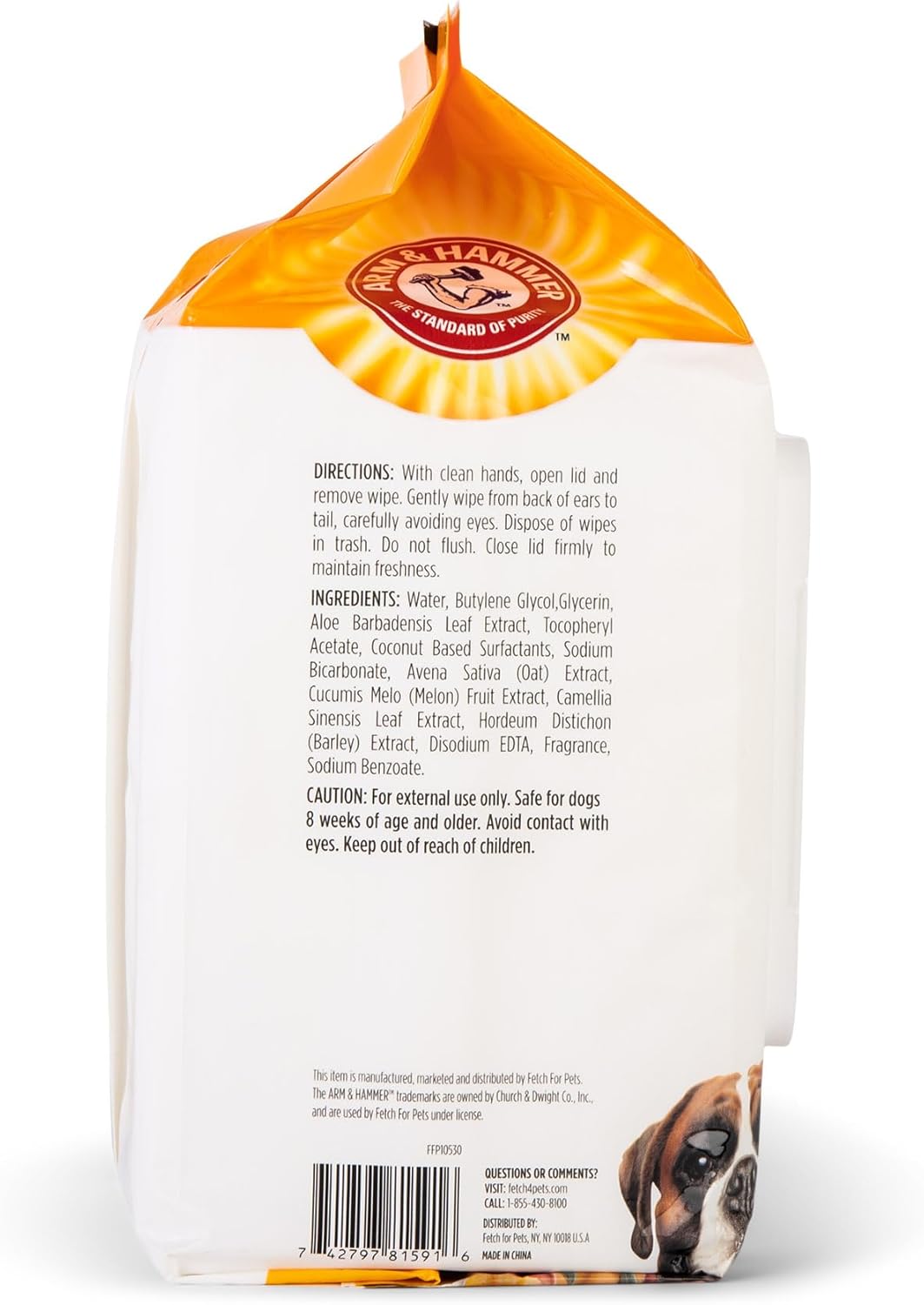 Arm & Hammer for Pets Heavy Duty Multipurpose Dog Bath Wipes, Mango Scent - Grooming Dog Wipes for Butt, Paw Wipes for Dogs, Dog Deodorant and Odor Eliminator, Pet Cleaning Wipes, 100 Count