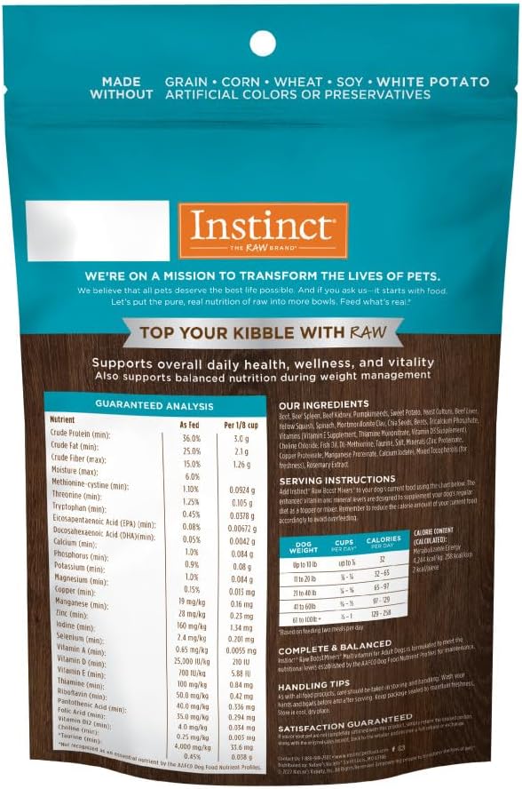 Instinct Raw Boost Mixers Multivitamin for Adult Dogs Freeze-Dried Food Topper, 5.5 oz. Bag