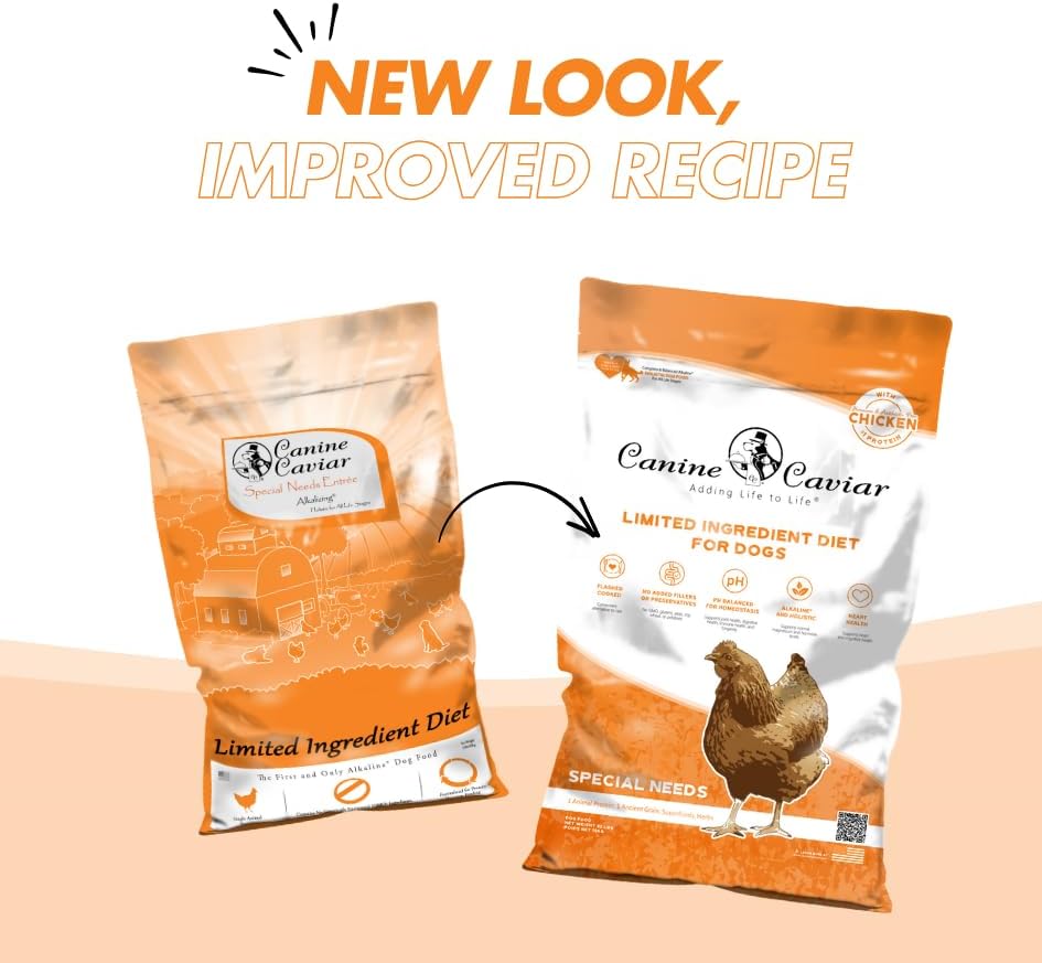 Canine Caviar - Special Needs: Chicken & Brown Rice Alkaline Dry Dog Food, Limited Ingredients, Gluten-Free, Based on Science & Research, Veterinary Alternative Diet (22 Pound Bag)