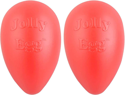 Jolly Pets Jolly Egg Dog Toy, 8 Inches/Medium, Red (JE08 RD) (Pack of 2)