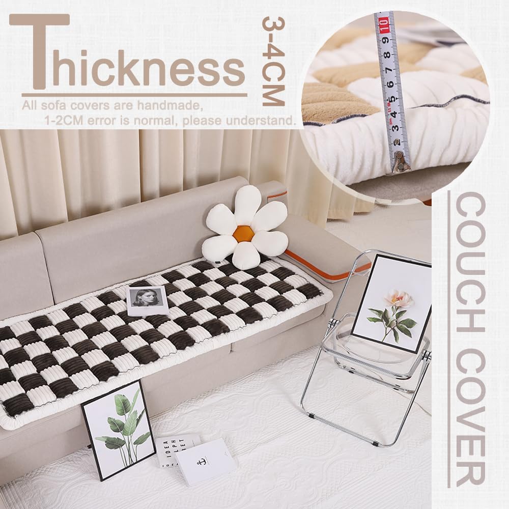 Couch Cover for Dogs Washable, Sofa Cover Protector, Couch Covers for 3 Cushion Couch Sofa Pet Friendly, Soft, Non Slip (27.6 x 82.7 Inch, Black)