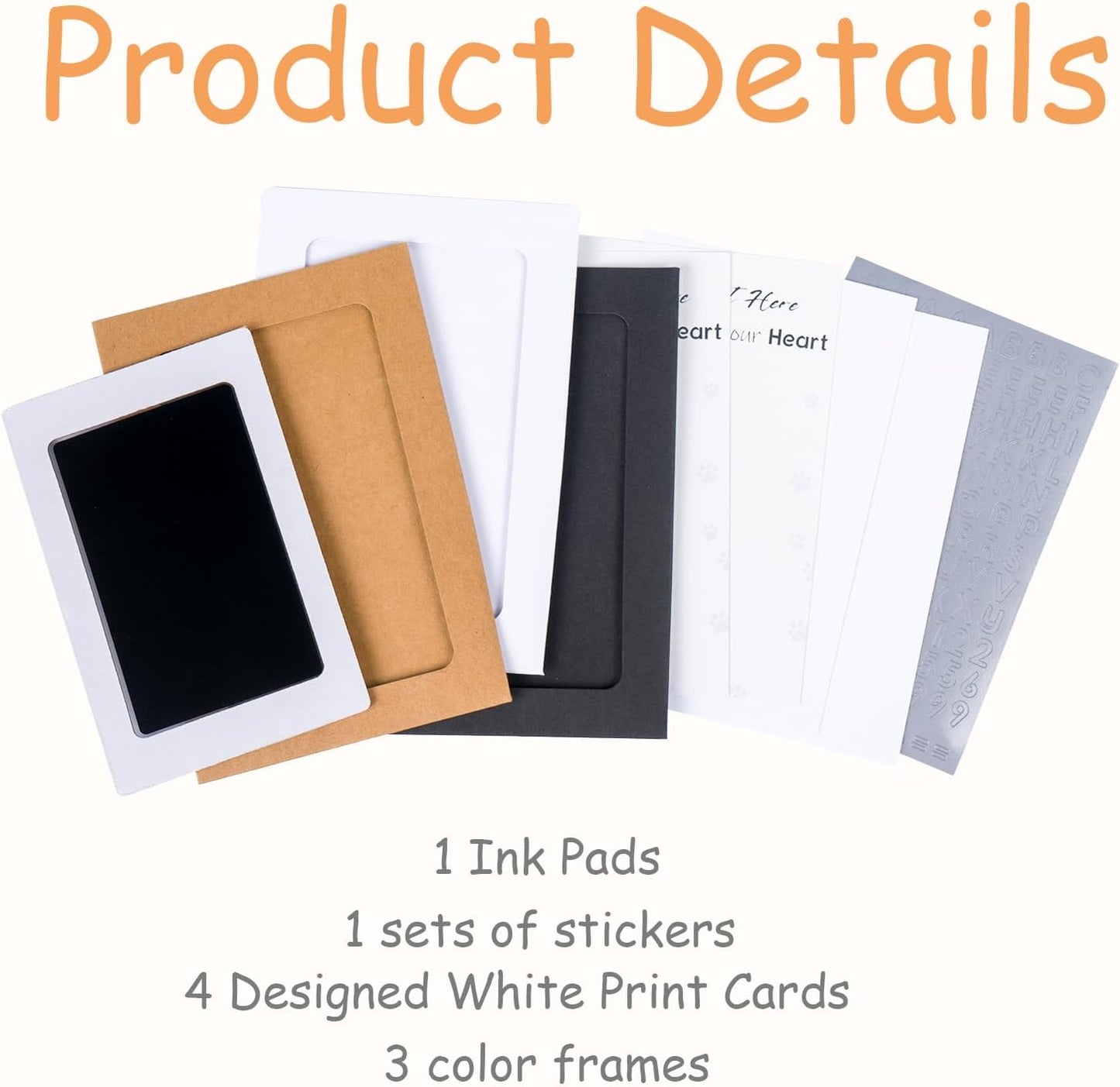 Inkless Paw Print Kit,Dog Paw Print Kit,Dog Nose Print Kit,Clean Touch Ink Pads and Imprint Cards,Pet Paw Print Impression Kit for Dogs Cats Footprint Keepsake