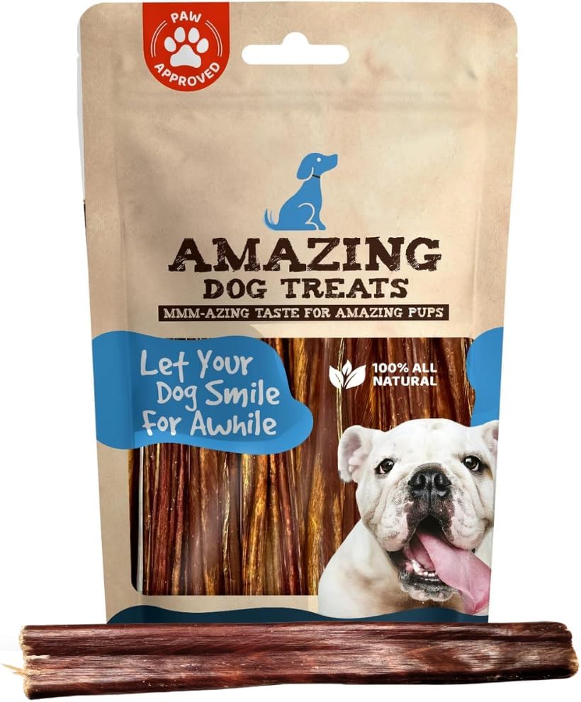 Amazing Dog Treats Gullet Sticks for Dogs- (6 Inch - 20 Count) - Jerky Chews for Dogs - Esophagus Beef Gullet