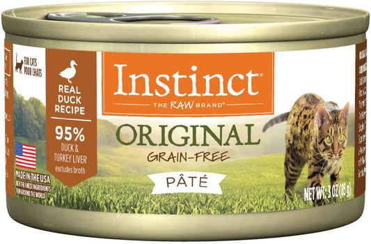 Instinct Original Pate Wet Cat Food, Grain Free Recipe - Real Duck, 3 oz. Cans (Pack of 24)