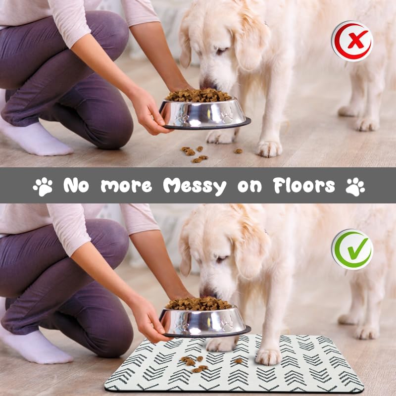 Dog Food Mats for Floors Waterproof, Dog Cat Water Bowl Mats Pet Feeding Absorbent Mat Dog Cat Pet Placemats for Food and Water 16 * 24 inch
