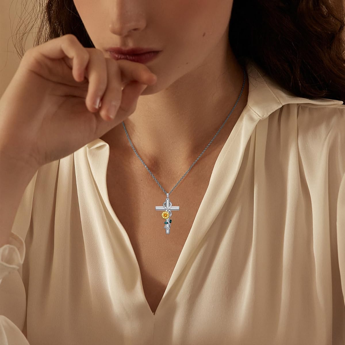 Cross Urn Necklace for Ashes 925 Sterling Silver Cremation Jewelry with Funnel Filler Kit Ashes Necklace for Human Women Girl Pets